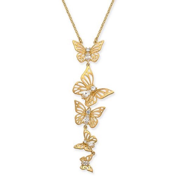 Kate Spade gold tone butterfly necklace only - Picture 2 of 4